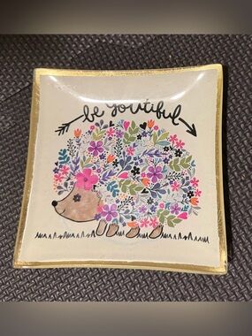 Be You-tiful Floral Hedgehog Decorative Tray - Multicolor